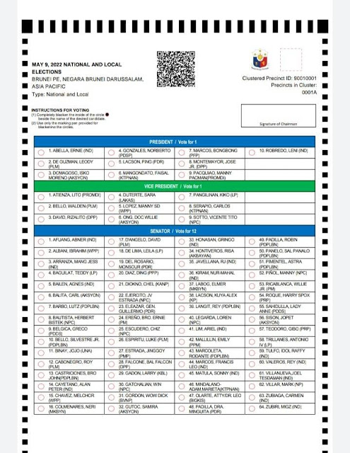 kertas suara pemilu filipina