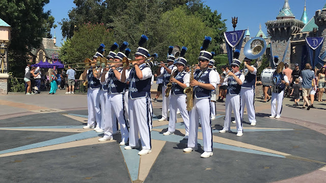 Disneyland Band Performing In Front Of Sleeping Beauty Castle Disneyland