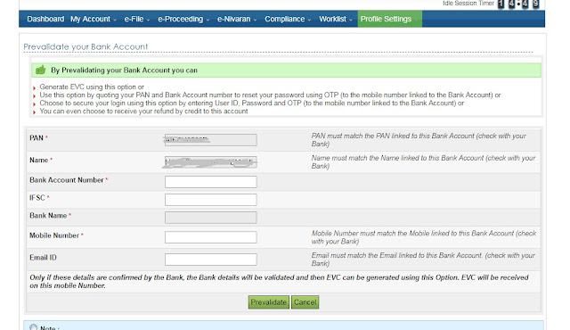 No Online Refund if bank account is  not linked Link with your PAN