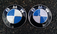 old vs new BMW E46 bonnet hood roundel