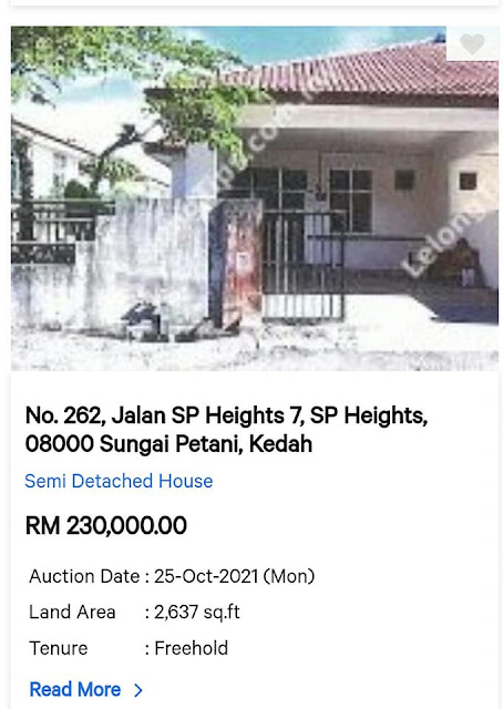 Dikawasan yang sama juga ada Rumah Semi D harga RM230 ribu