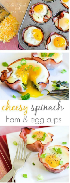 Cheesy Spinach, Ham & Egg Cups