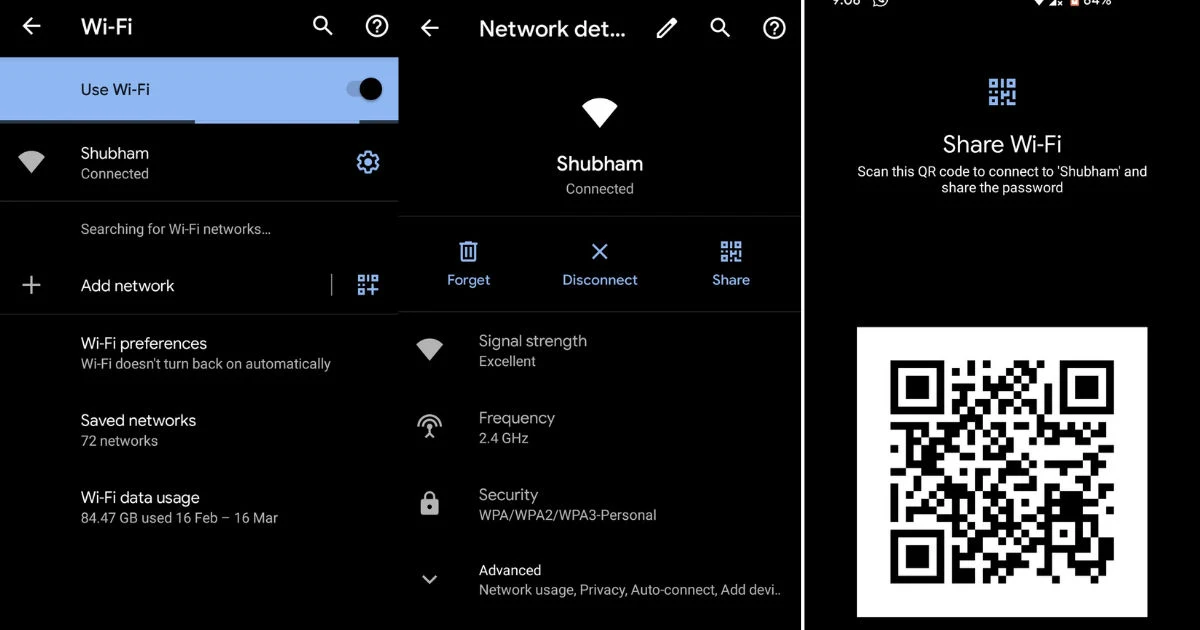 Share password from another mobile phone