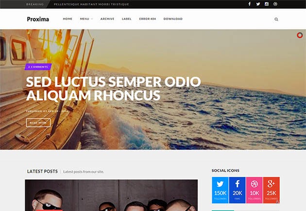 Proxima Responsive Premium Blogger Theme/Template free download