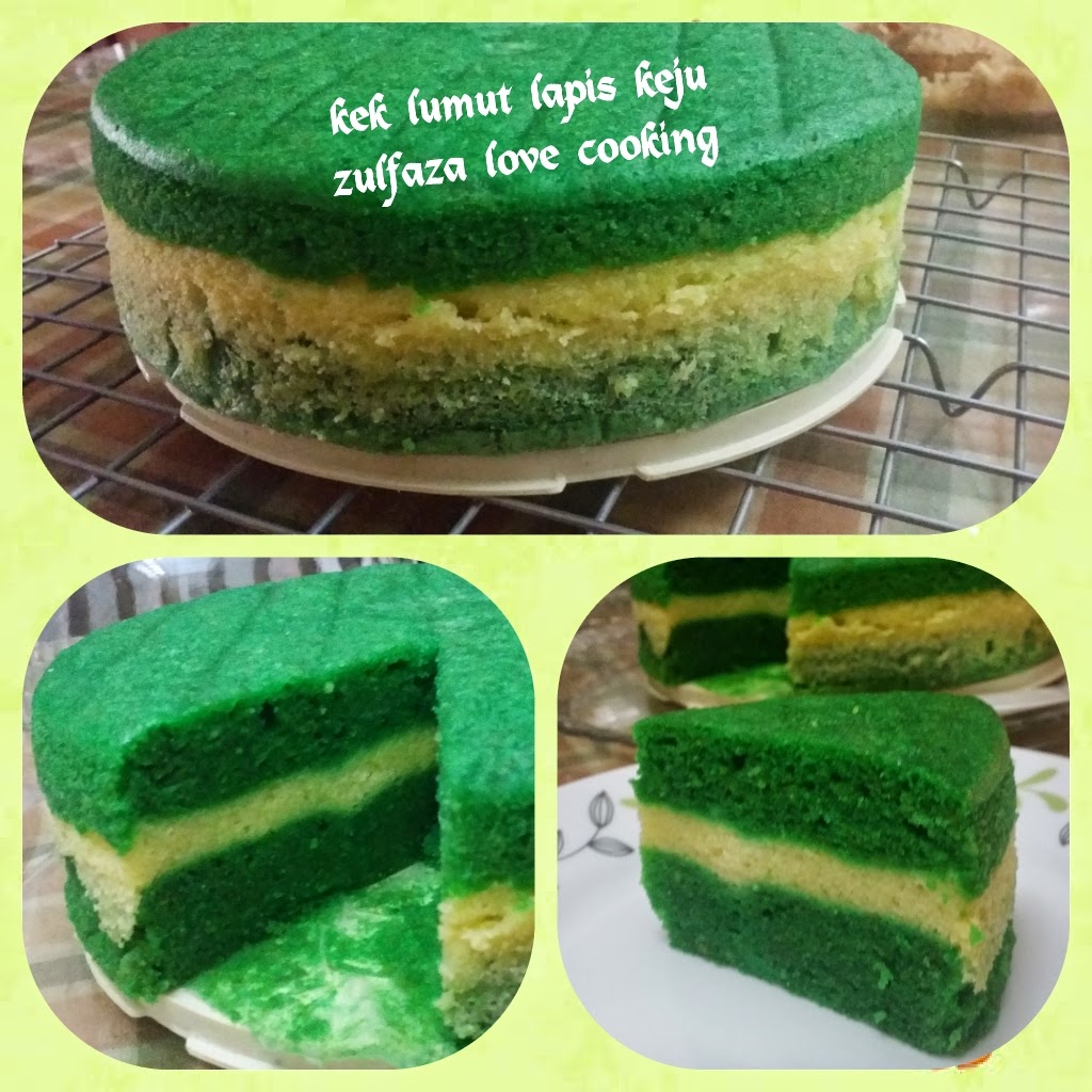 ZULFAZA LOVES COOKING: Kek lumut lapis cheese