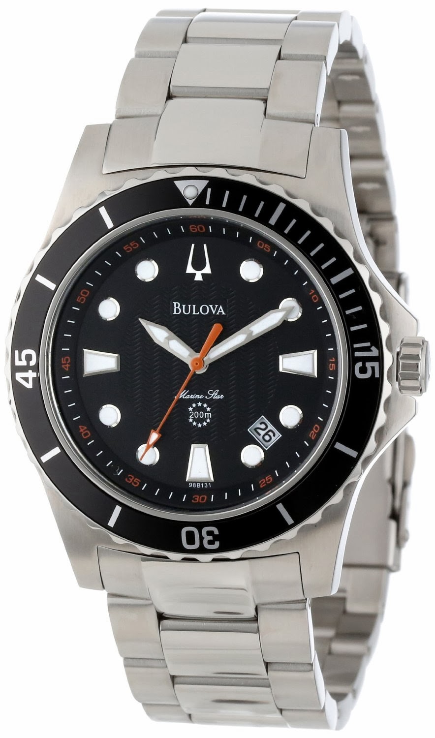 Diver Watch - Bulova 98B131 , Marine Star Black Dial Bracelet Watch ...