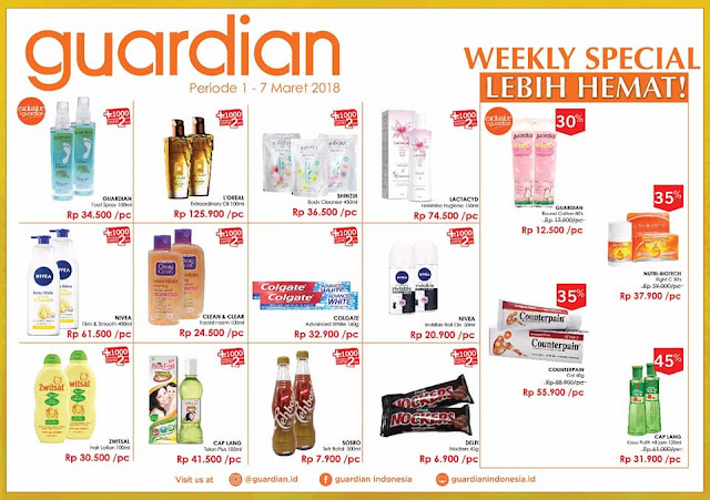 Katalog Promo GUARDIAN Weekly Specials Periode 01 - 07 Maret 2018