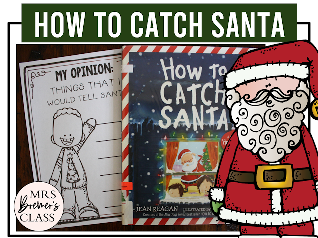 How to Catch Santa book study activities unit with literacy printables, reading companion worksheets, lesson ideas, and a craft for Kindergarten and First Grade