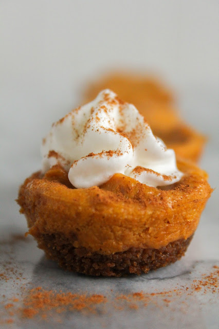 Mini Pumpkin Almond Cheesecakes | The Chef Next Door