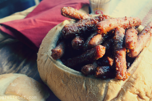 Sticky Wholegrain Mustard & Ginger Cocktail Sausages
