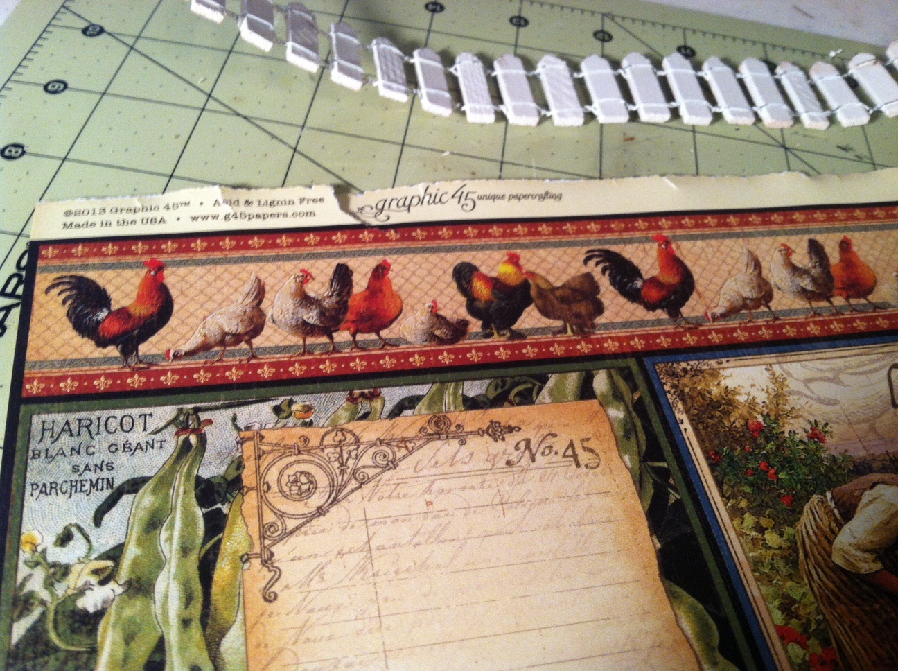 trimmed the top rooster border for my bottom of my tin, which I ...