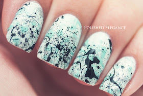 splatter nail art splatter manicure splatter mani white mint black splatter nail art manicure nail polish