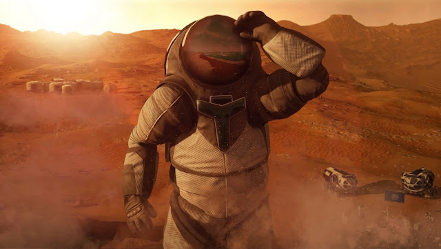 Mars 2030 VR image - base and astronaut