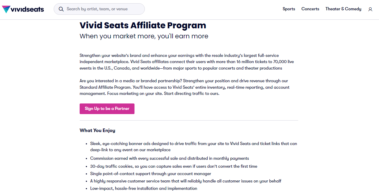 Vivid seats affiliate login