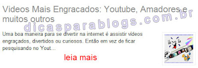 resumo da postagem no blogger