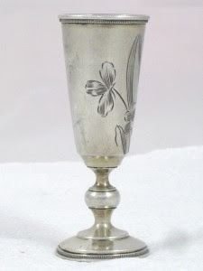   Russian Art Nouveau 84 Solid Silver Kiddush Cup or Goblet from Moscow circa 1908