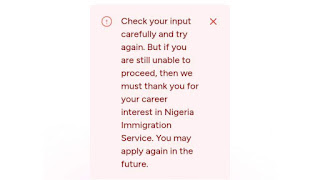 Application Input Error: Please Review and Retry - Nigeria Immigration Service