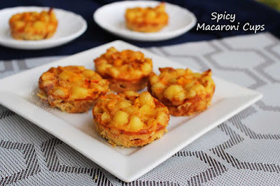 spicy macaroni cups muffins with chicken fillings.