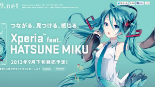 Xperia dan Hatsune Miku Berkolaborasi Membuat Smartphone, Hadir Pada September 2013