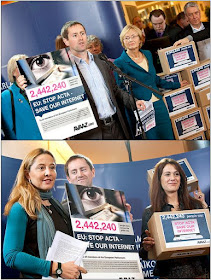 Parliament received 2.4 million petition signatures against ACTA!