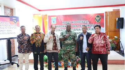 Dandim 1702/JWY Bersama Forkopimda Gelar Rapat Koordinasi Sinkronisasi Dan Pengendalian Pemerintah Provinsi Papua Pegunungan