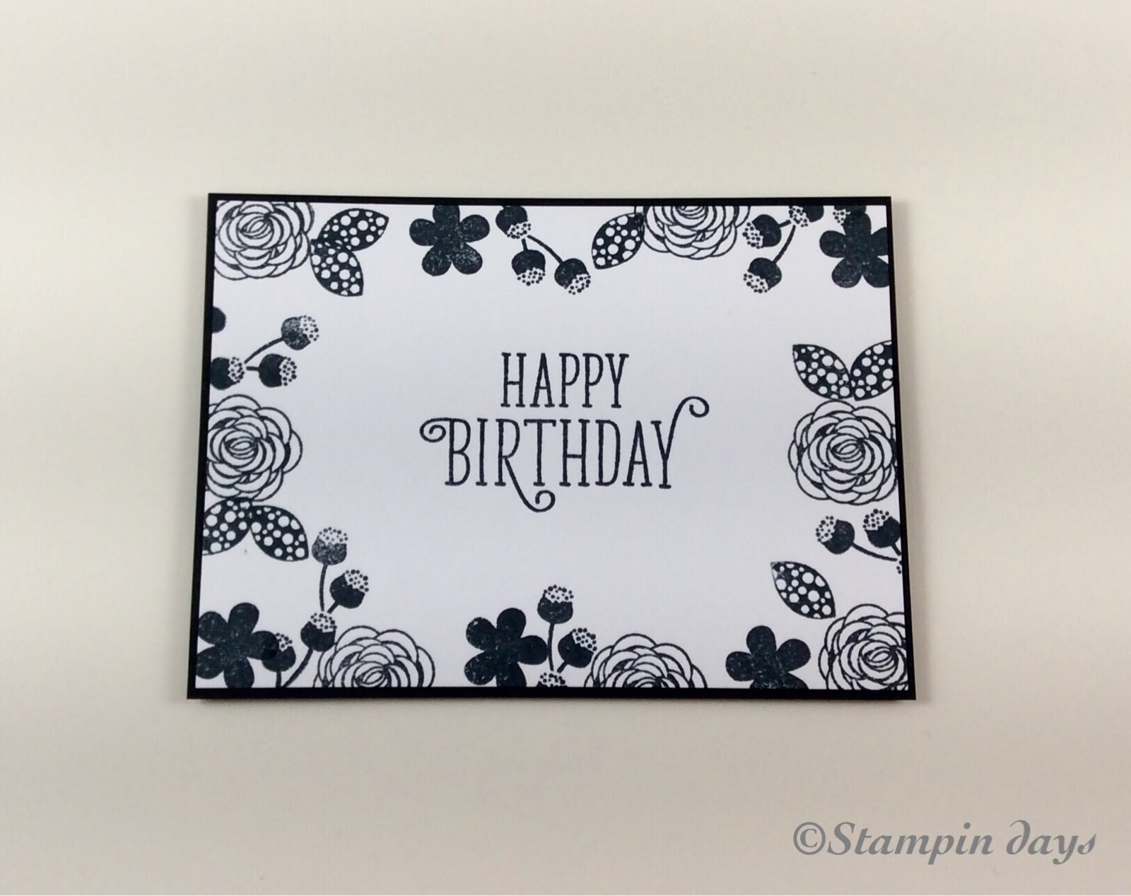 Stampin Days Happy Birthday Gorgeous で シンプルなバースデーカード