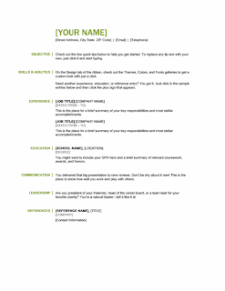 Basic resume green and black, Word