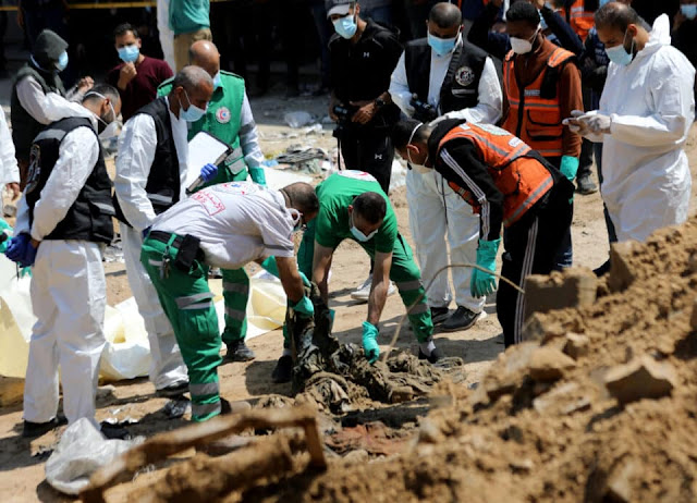 UN rights chief ‘horrified’ by mass grave reports containing hundreds of bodies at Gaza hospitals