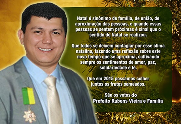 Mensagem de Natal do Prefeito Rubens Vieira