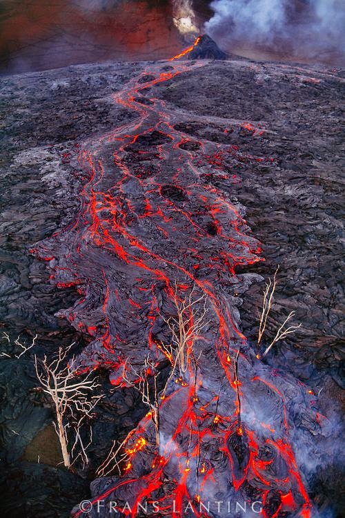 Lava flows, Hawaii Volcanoes National Park, Hawaii