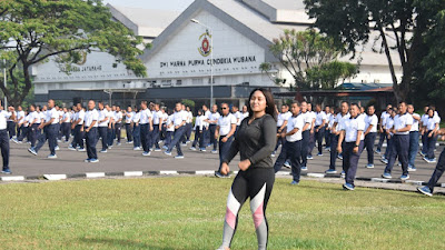 Sehat dan Bahagia,  Prajurit Kodiklatal Laksanakan Olahraga Pagi