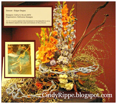 Flower arrangements inspired by paintings, Chicago Garden Show, Cathy S. Brunk AIFD - RJKramer Designs, Florals-Family-Faith, Cindy Rippe