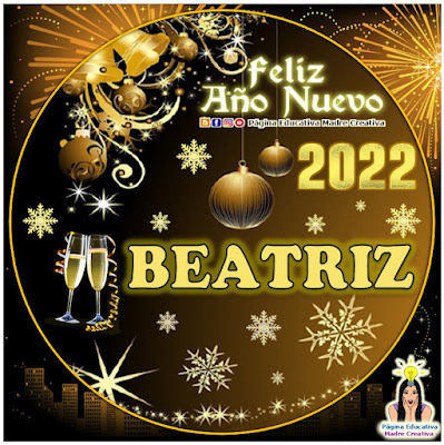 Nombre BEATRIZ por Año Nuevo 2022 - Cartelito