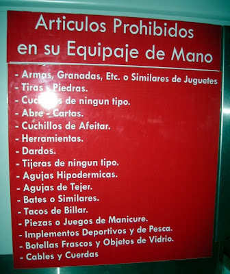 sign at La Ceiba, Honduras airport