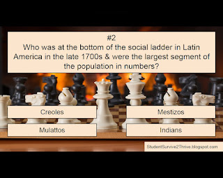 Who was at the bottom of the social ladder in Latin America in the late 1700s & were the largest segment of the population in numbers? Answer choices include: Creoles, Mestizos, Mulattos, Indians