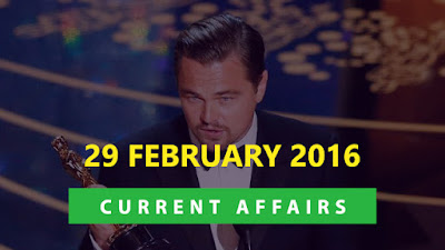 Current Affairs Quiz 29 February 2016