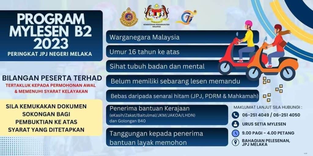 MyLesen B2 : Program Bantuan Lesen Percuma Untuk B40 Tahun 2023