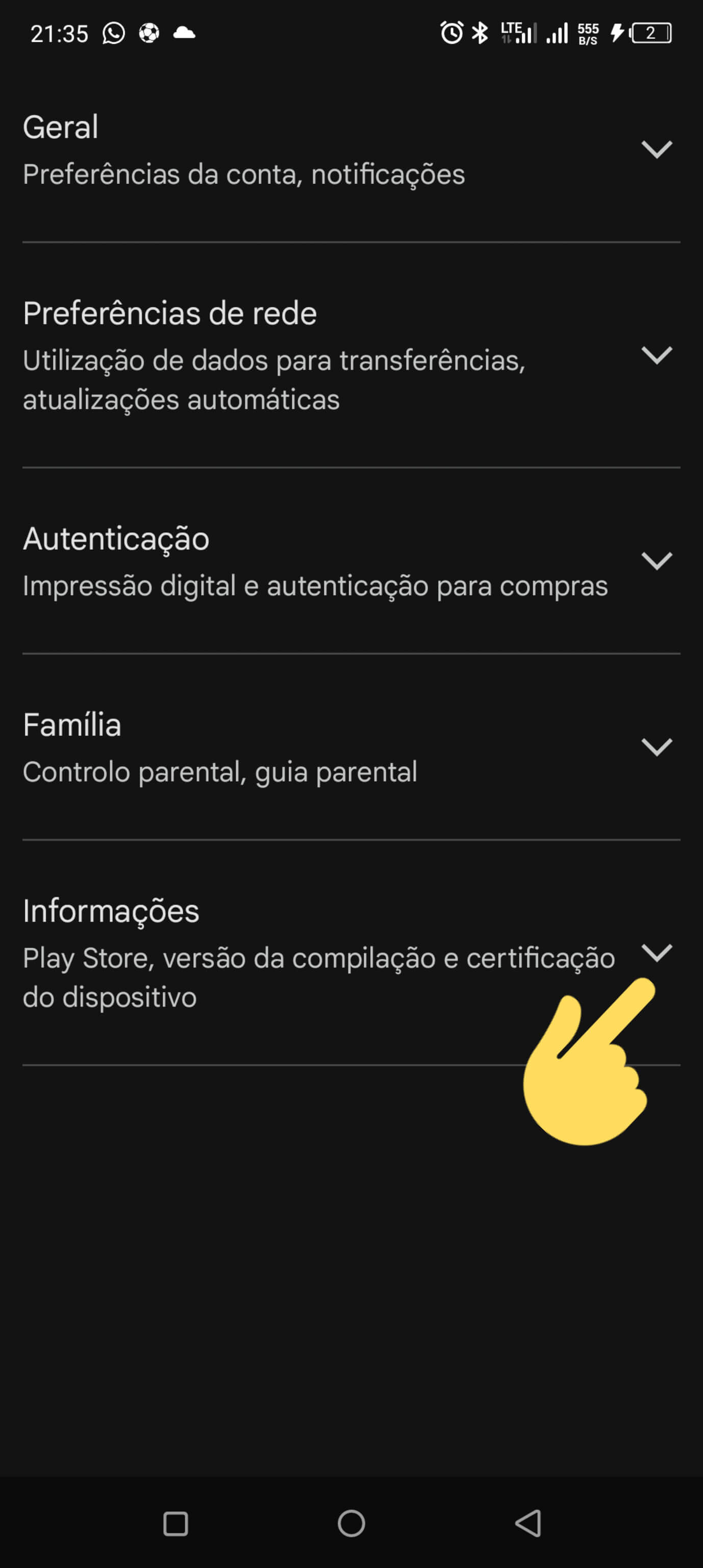 Passo 4 Abrir informações da play store