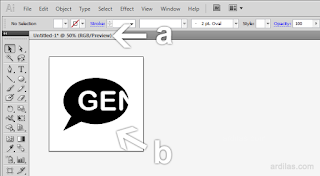 Tampilan preview - Cara Kembali ke Preview / Keluar Dari Outline - Illustrator AI