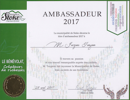  Ambassadeur 2017 de la municipalité de Stoke