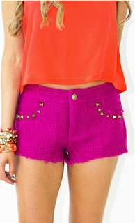 Tweed Shorts with Studs Lulus