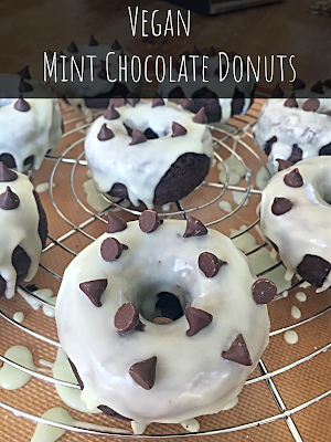 Vegan Mint Chocolate Chip Donuts