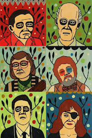 Twin Peaks Painting and Print Series by Mike Egan - The Man from Another Place, The Giant, The Log Lady, Dr. Lawrence Jacoby, Gordon Cole & Nadine Hurley