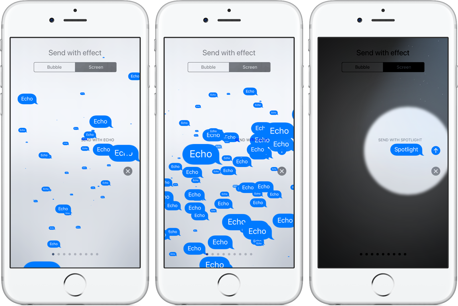 iOS 11 Messages fullscreen effects Echo Spotlight iPhone screenshot 001