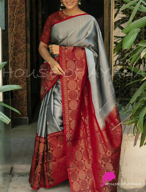 Kanchipuram Handwoven Mu-Bagam Design Silk Sarees