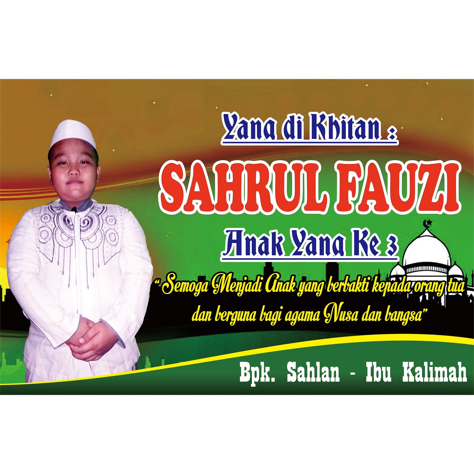  Desain  Banner  Khitan Dengan Corel Draw DODO GRAFIS