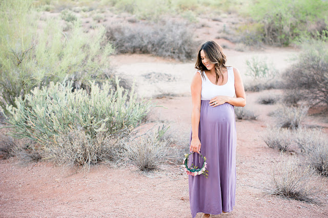 Arizona Maternity shoot desert maternity shoot amazon maternity dress flower crown