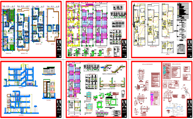 Multi Family House plan dwg Autocad