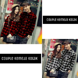 kemeja couple kotak merah