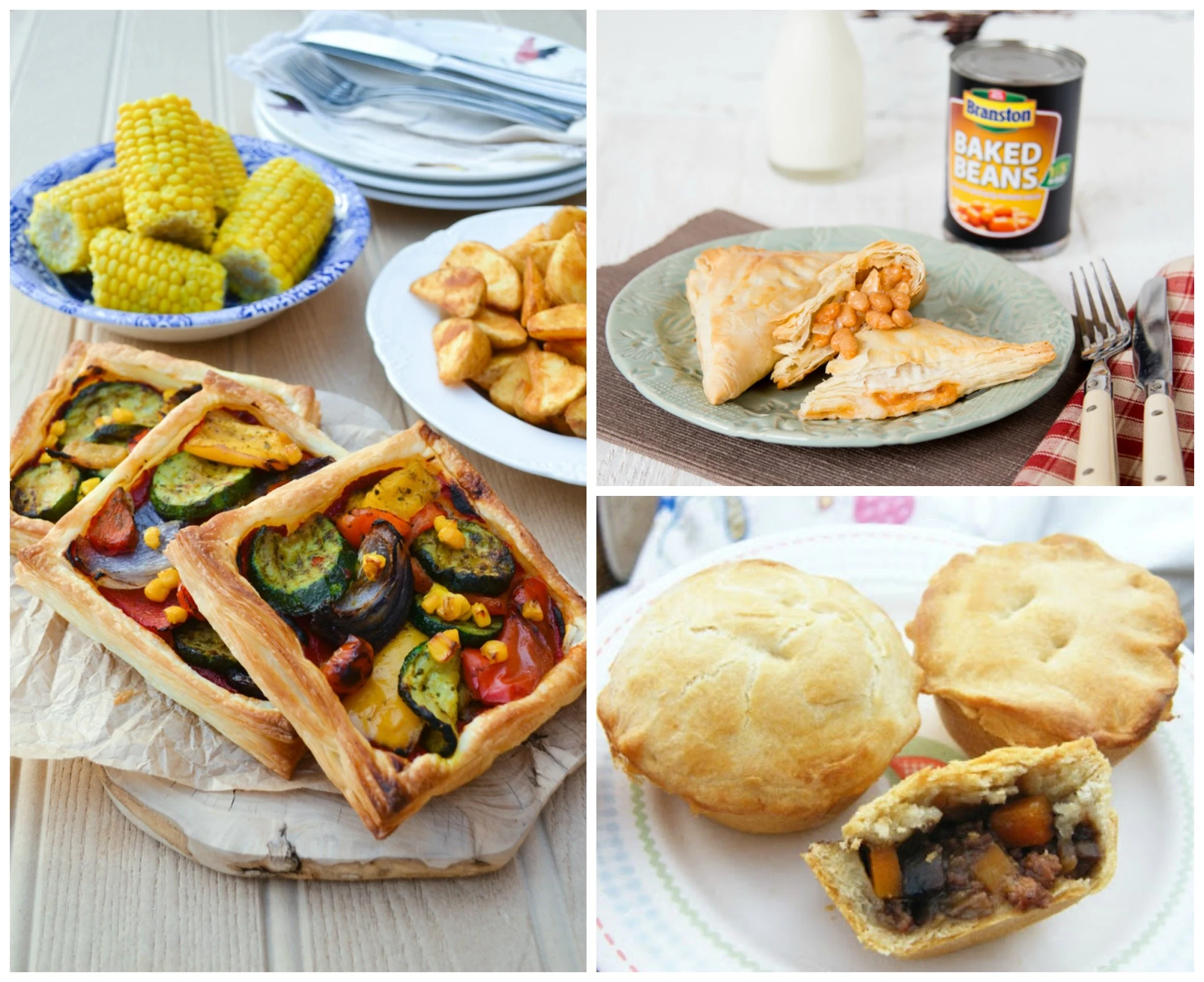 Puff pastry tarts, puffs and mince pies.